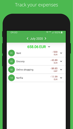 Android application Budget turner screenshort