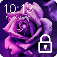 Purple Purple Flowers Roses Leaves PIN Lock