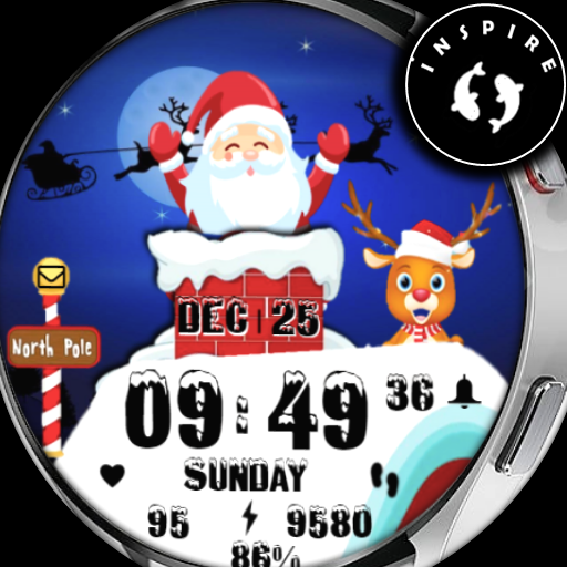 Christmas Santa on North Pole logo