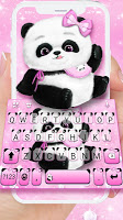 screenshot of Pink Girly Panda Keyboard Them