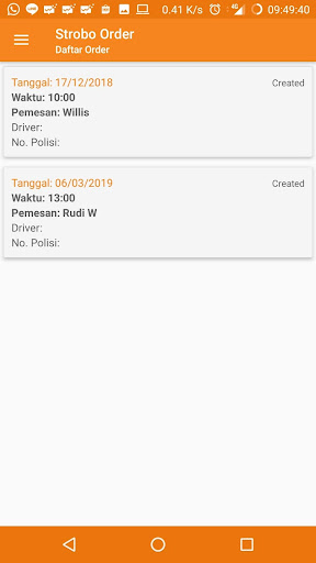 Android application STROBO Order screenshort