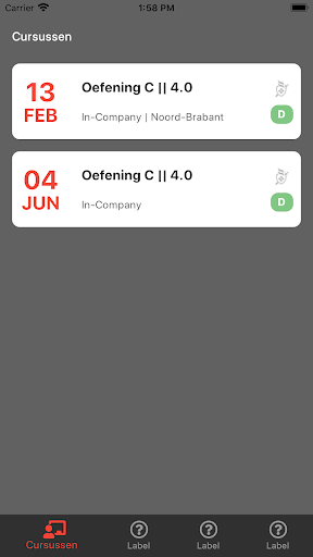 CURA Docentenapp Screen 2