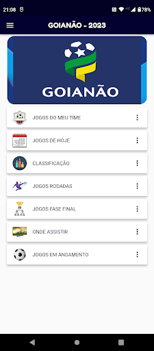 Android application Campeonato Goiano screenshort