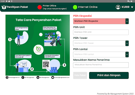Be Management Courier Screen 2