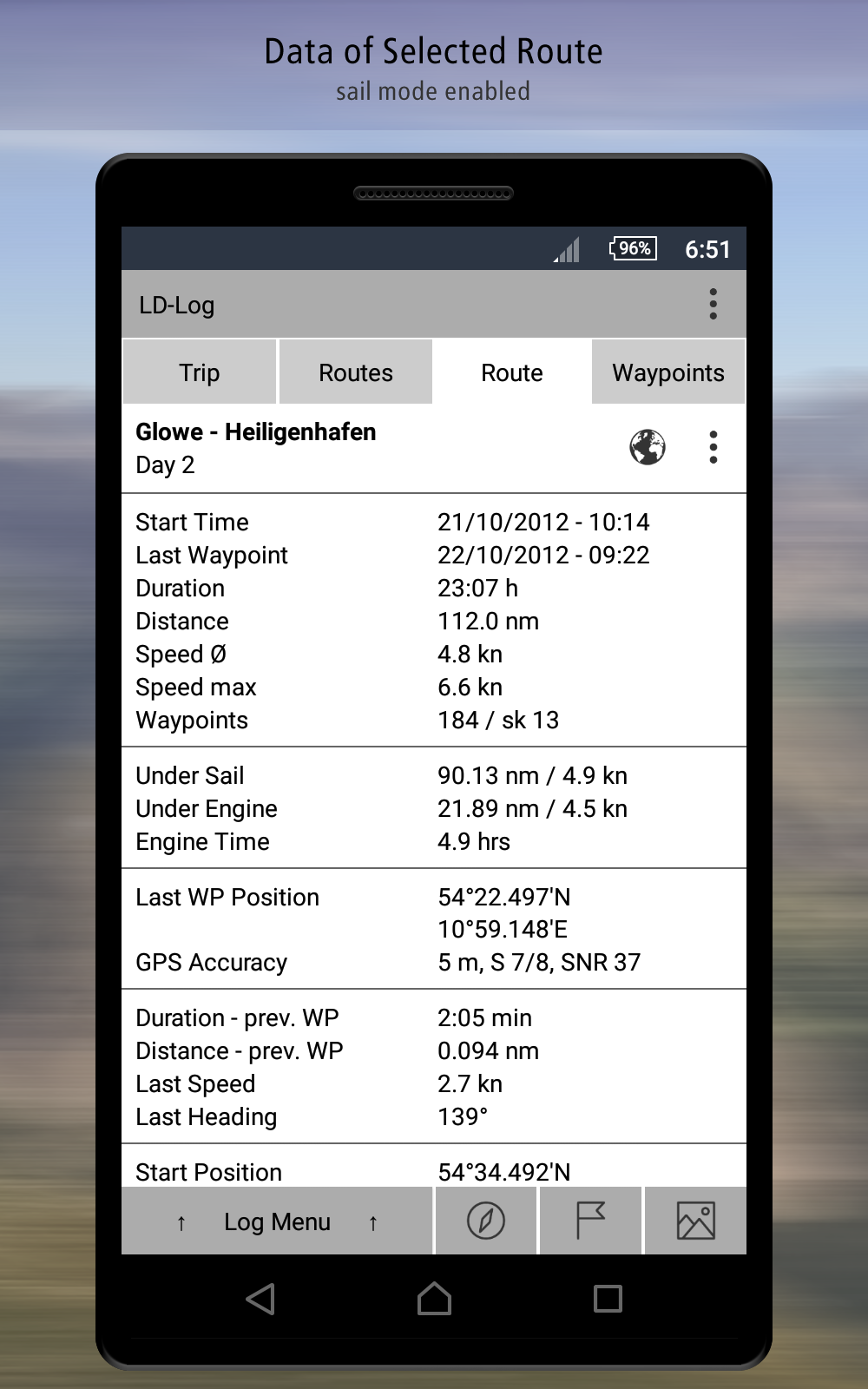 Android application LD-Log - GPS Tracker & Logbook screenshort