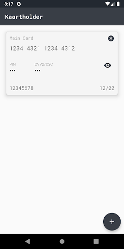 Kaartholder - encrypted card s Screen 2