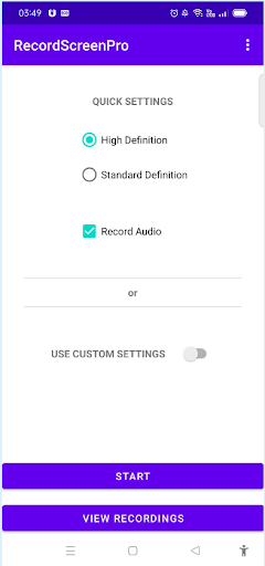 Android application ScreenRecorder Pro screenshort