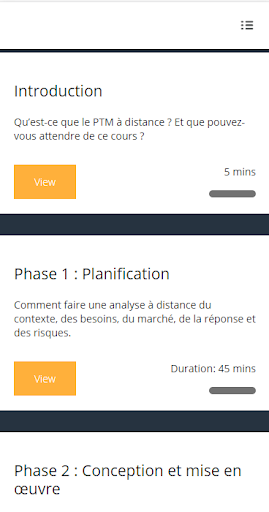 Android application Cours sur PTM screenshort
