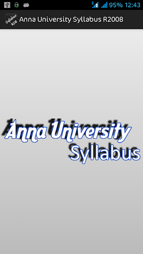 Syllabus for Anna University R