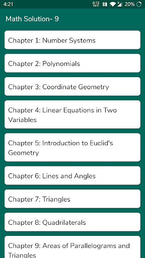 Android application Class 9 Maths Solution Offline screenshort