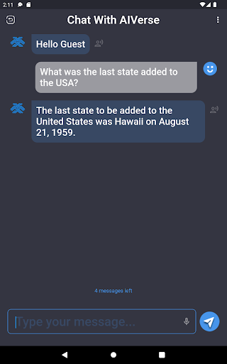 Screenshot of AI Verse