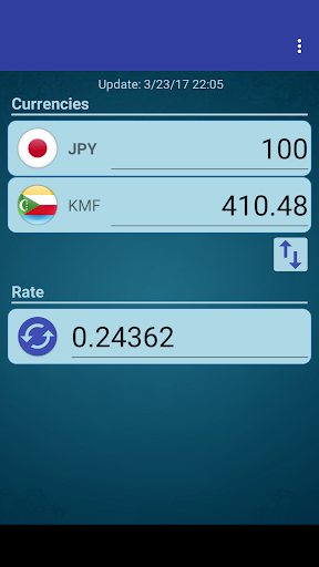 Android application Japan Yen x Comorian Franc screenshort