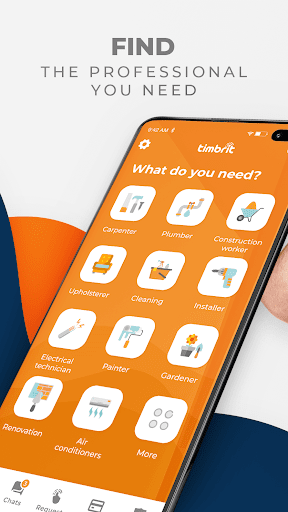 Android application timbrit: Home Services screenshort