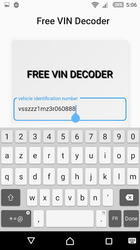 VIN Decoder : car number check Screen 2