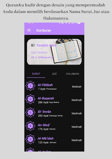 Android application OurQuran Al Quran dan Terjemah screenshort