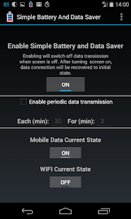 Simple Battery and Data Saver Screenshot