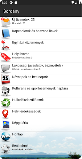 Android application Bordány screenshort
