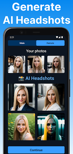 Screenshot of AI Headshot Generator