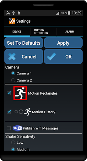 Motion Detector Screen 3