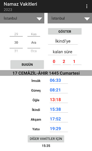 Android application Namaz Vakitleri (İnternetsiz) screenshort