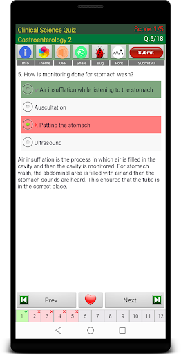 Clinical Science Quiz Screen 2