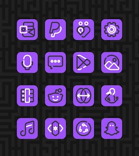 Paketë e ekranit të Linios Purple - Paketa e ikonave