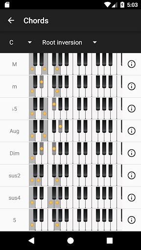 Android application Piano Chords and Scales screenshort