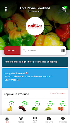 Android application Bruce's Foodland screenshort
