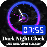 Dark Night Clock Live Wallpaper & Alarm  Icon