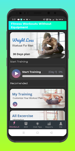 Android application Fitness Without Equipment 2023 screenshort