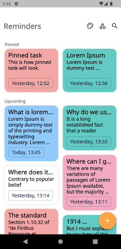 Android application Tasks screenshort
