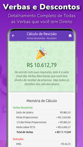 Cálculo Rescisão Screen 3