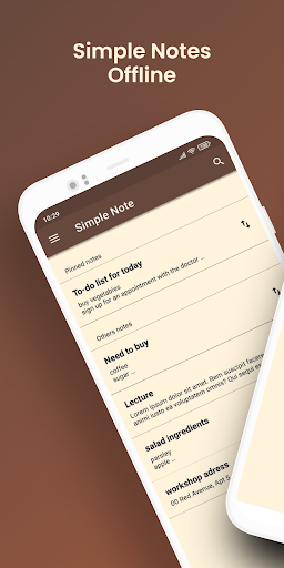 Android application Simple Note screenshort
