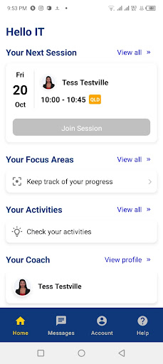 Coaching Centre Screen 2