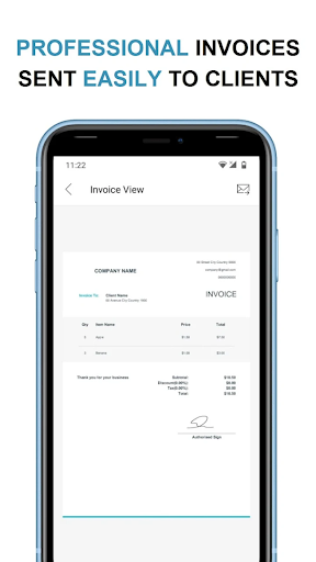 Screenshot of Invoice and Receipt Maker app