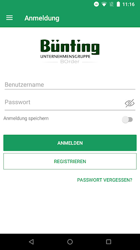 Android application Bünting Order screenshort