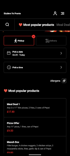 Sizzlers Vs Pronto Screen 3