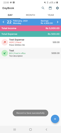 Android application Day Book : Day to Day Savings screenshort