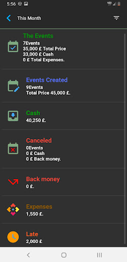 Events Manager Screen 2