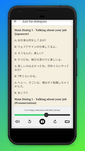 Learn Japanese Pod App Screen 2