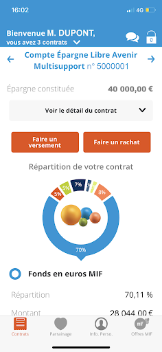 Application mobile MIF Screen 3