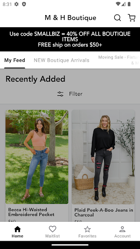 Android application M & H Boutique screenshort