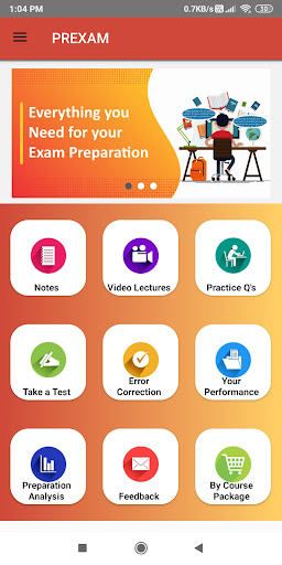 PREXAM for JEE, NEET, CA, CS Screen 2