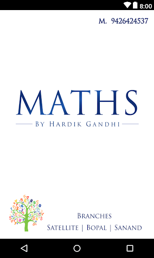 Android application Maths by Hardik Gandhi screenshort