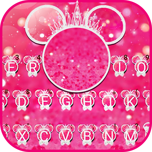 Cute Pink Crown Minny Keyboard logo