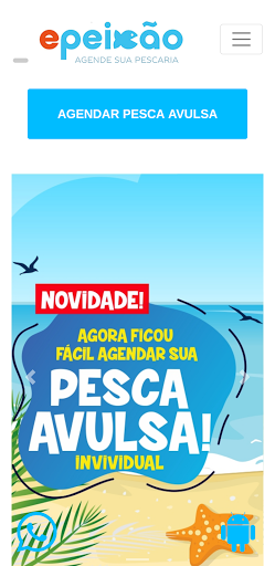 Android application epeixão - Agende sua Pescaria screenshort