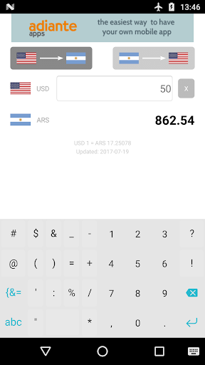 Android application Dollar to Argentine Peso screenshort