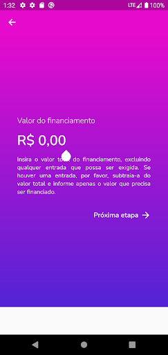 Simulador de financiamentos Screen 2