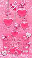 screenshot of Pink Hearts Keyboard Theme