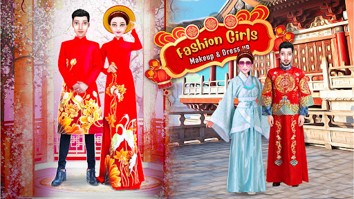 Android application Fashion Girls Makeup & Dressup screenshort